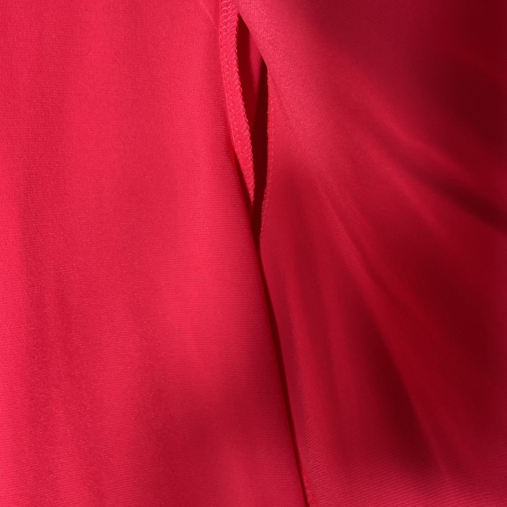Attitudes by Renee Como Jersey Fringe Jacket Cardigan Topper Tomato Red M New - Picture 12 of 14